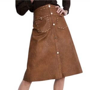 Zara Blogger Fave Leather Studded Western Skirt